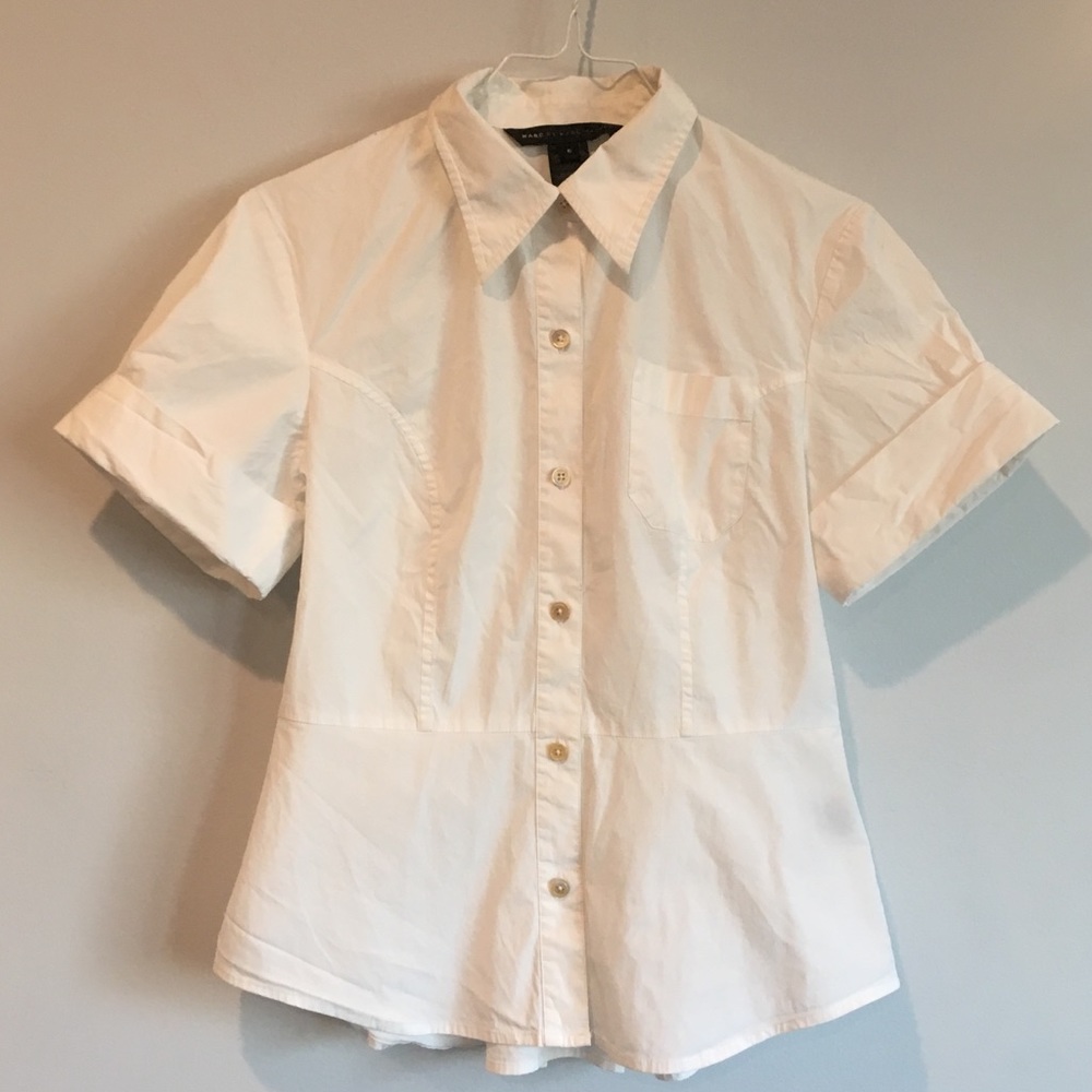 SZ 6 Marc by Marc Jacobs White Blouse w/ Peplum